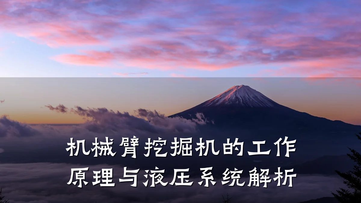 机械臂挖掘机的工作原理与液压系统解析
