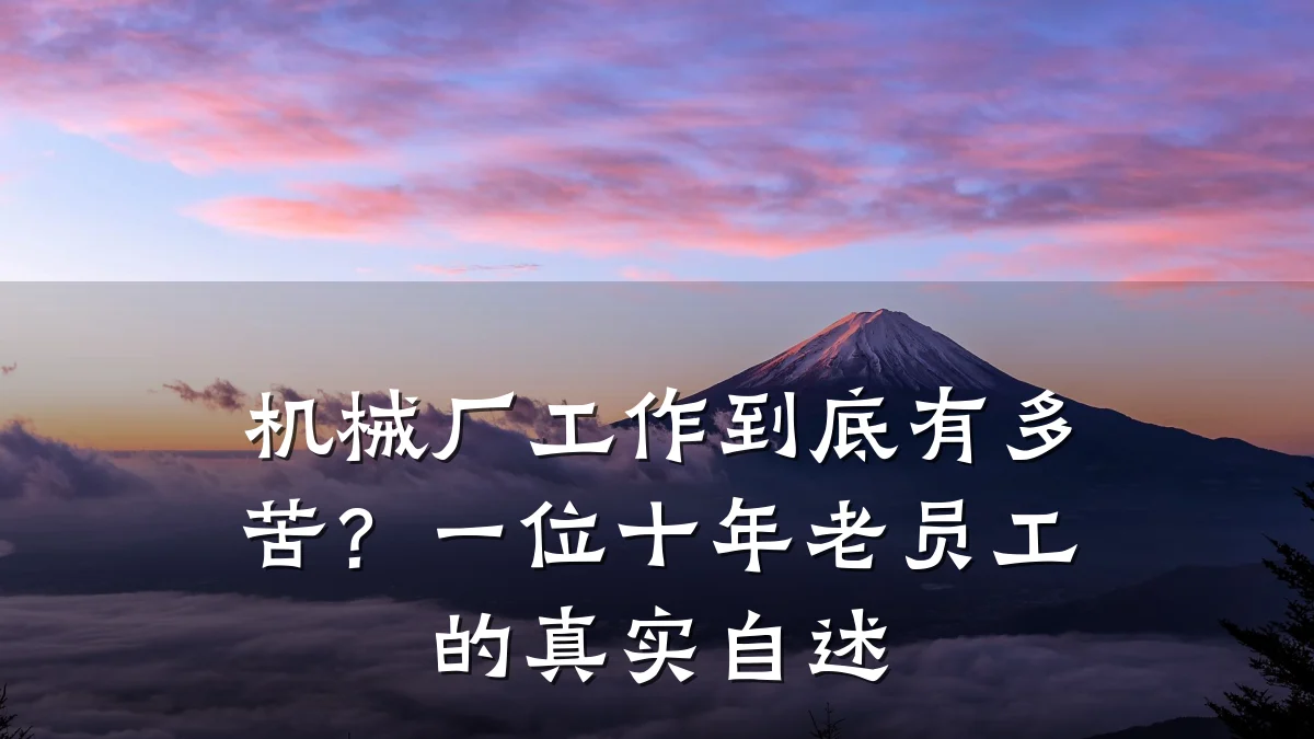 机械厂工作到底有多苦?一位十年老员工的真实自述