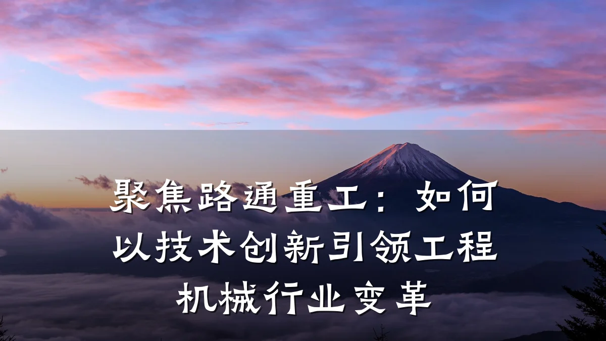 聚焦路通重工:如何以技术创新引领工程机械行业变革
