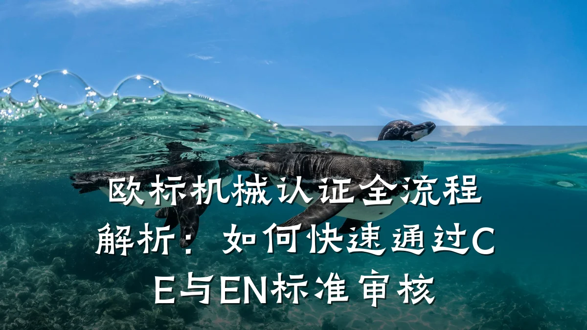 欧标机械认证全流程解析:如何快速通过CE与EN标准审核