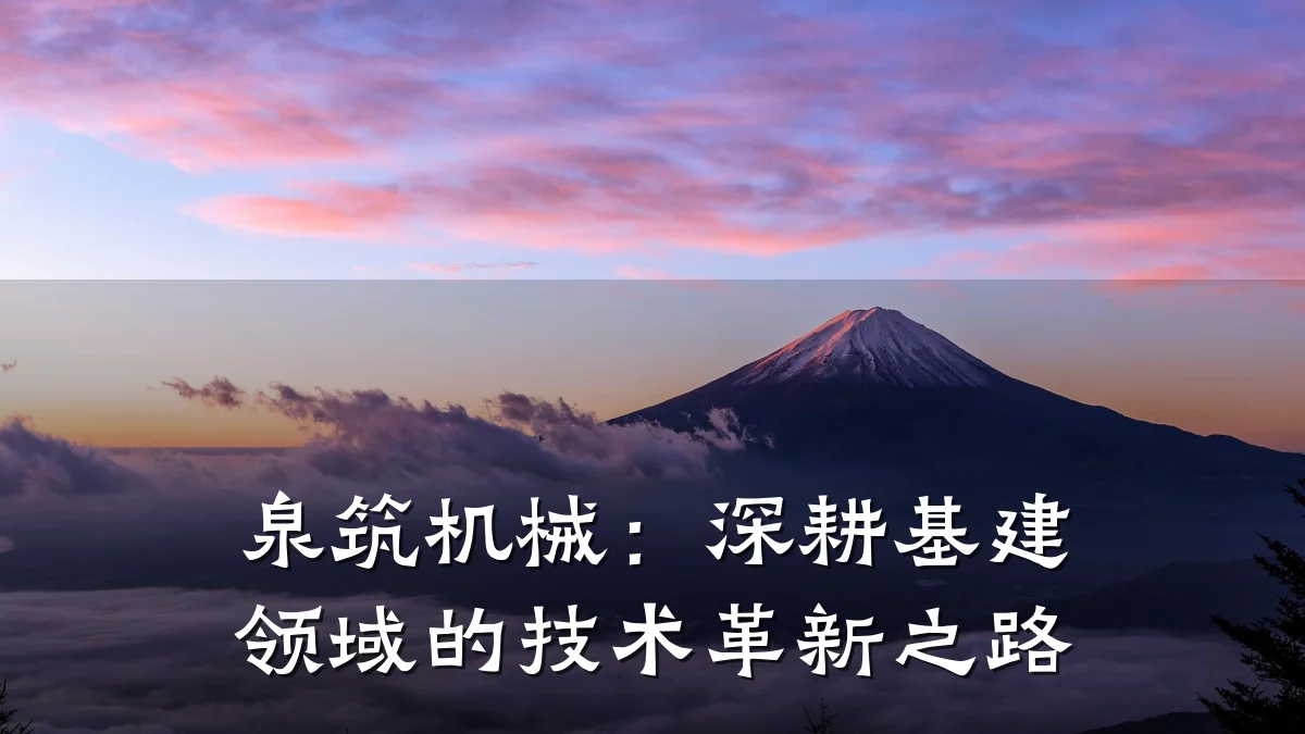 泉筑机械:深耕基建领域的技术革新之路