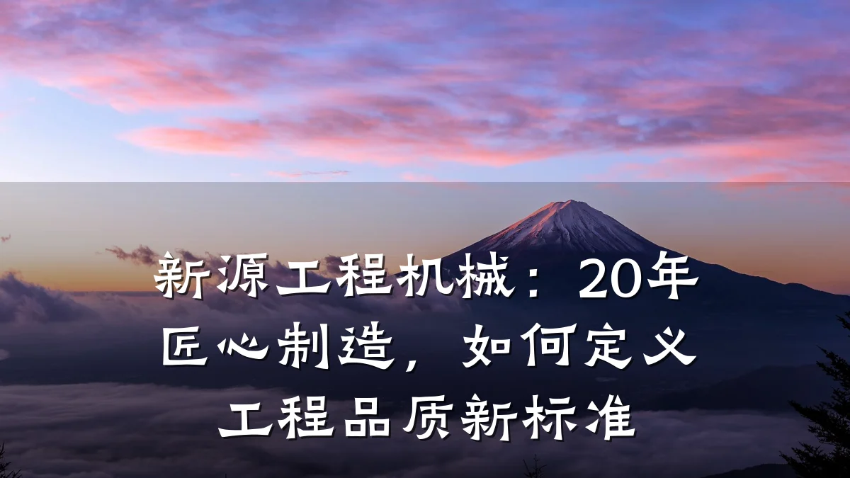 新源工程机械:20年匠心制造,如何定义工程品质新标准