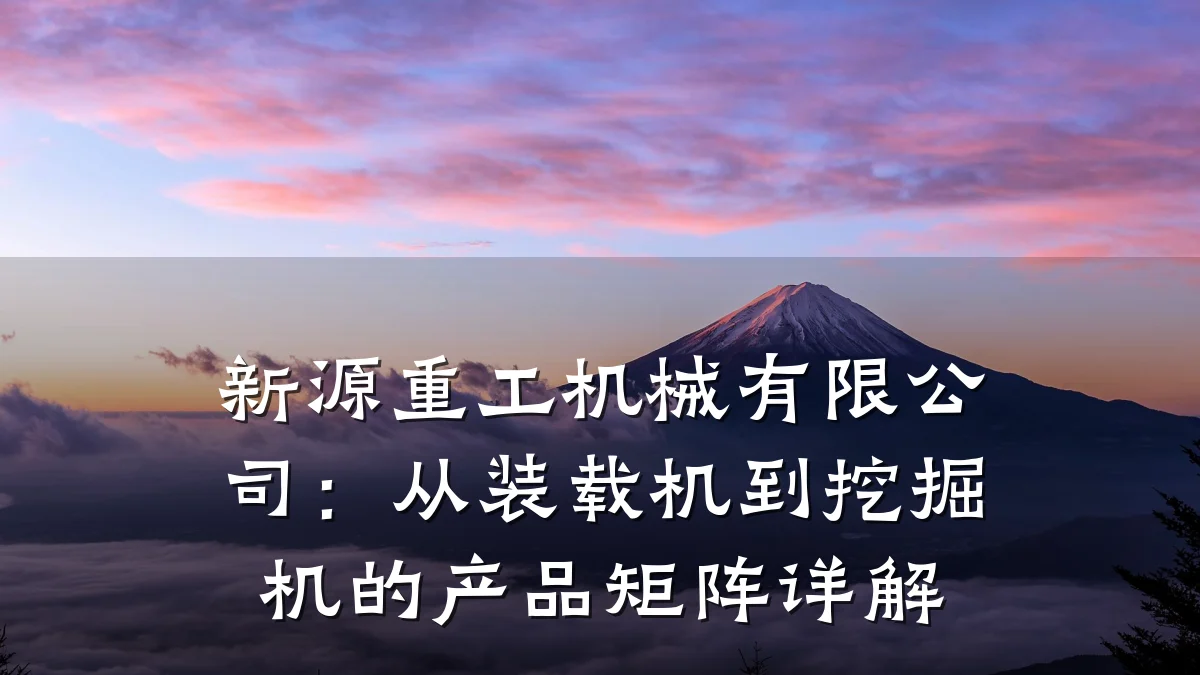 新源重工机械有限公司:从装载机到挖掘机的产品矩阵详解