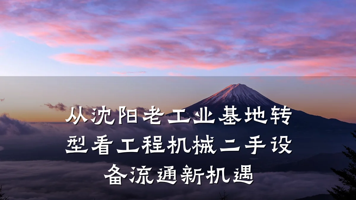 从沈阳老工业基地转型看工程机械二手设备流通新机遇