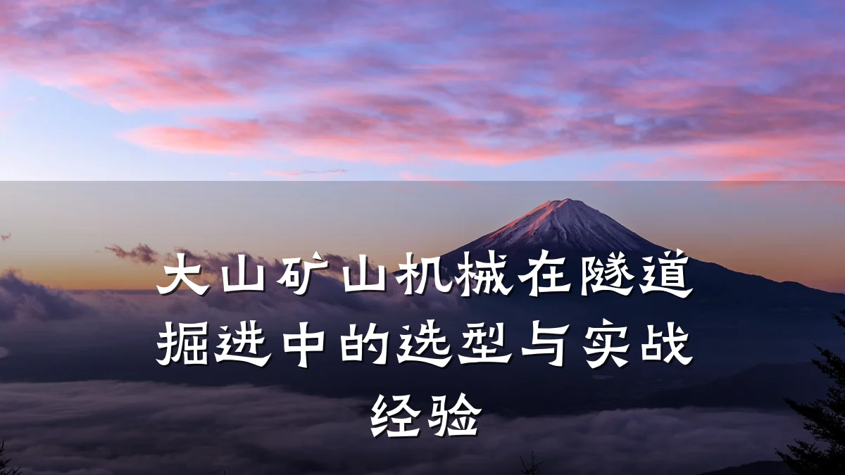 大山矿山机械在隧道掘进中的选型与实战经验