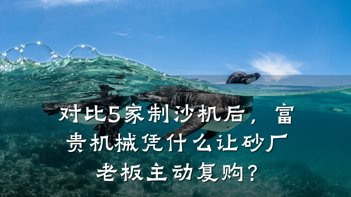 对比5家制沙机后,富贵机械凭什么让砂厂老板主动复购?
