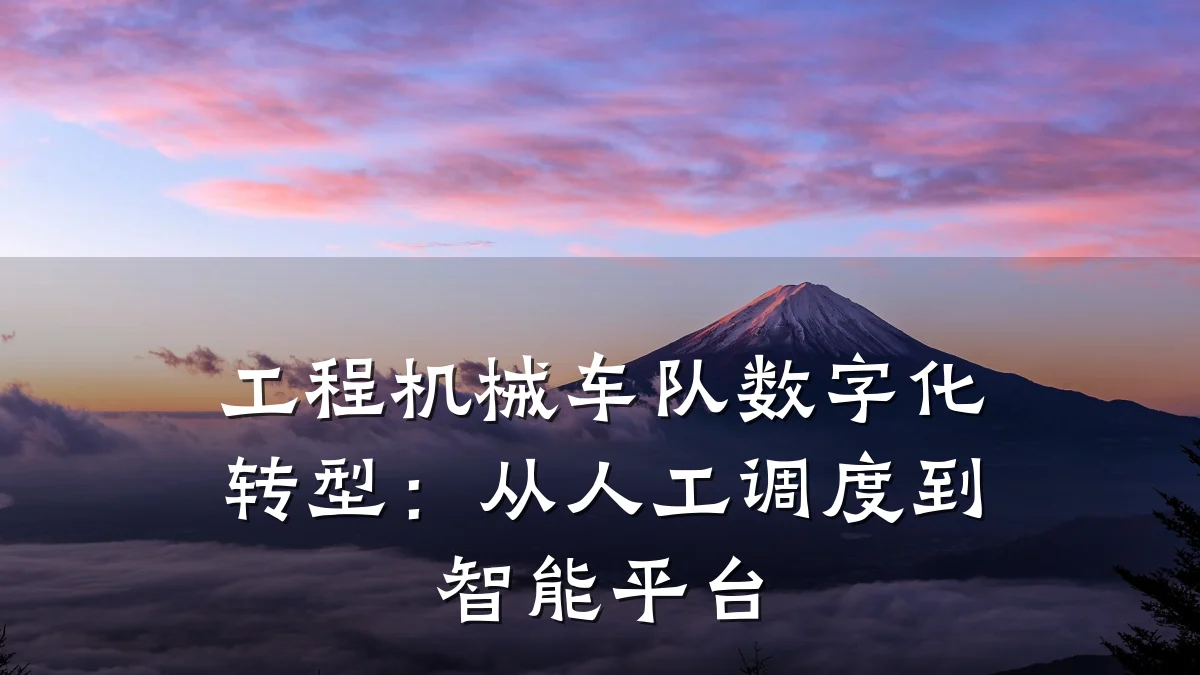 工程机械车队数字化转型:从人工调度到智能平台