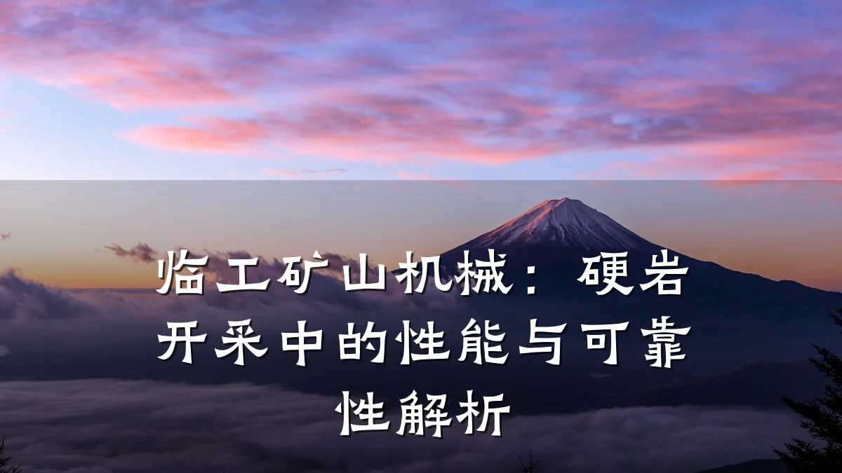 临工矿山机械:硬岩开采中的性能与可靠性解析