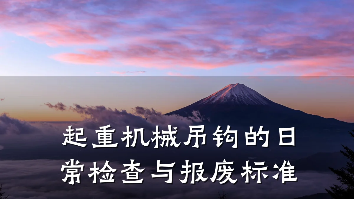 起重机械吊钩的日常检查与报废标准