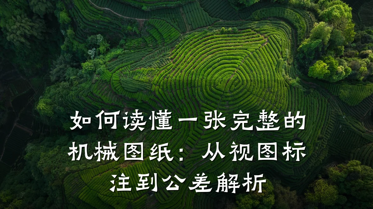 如何读懂一张完整的机械图纸:从视图标注到公差解析