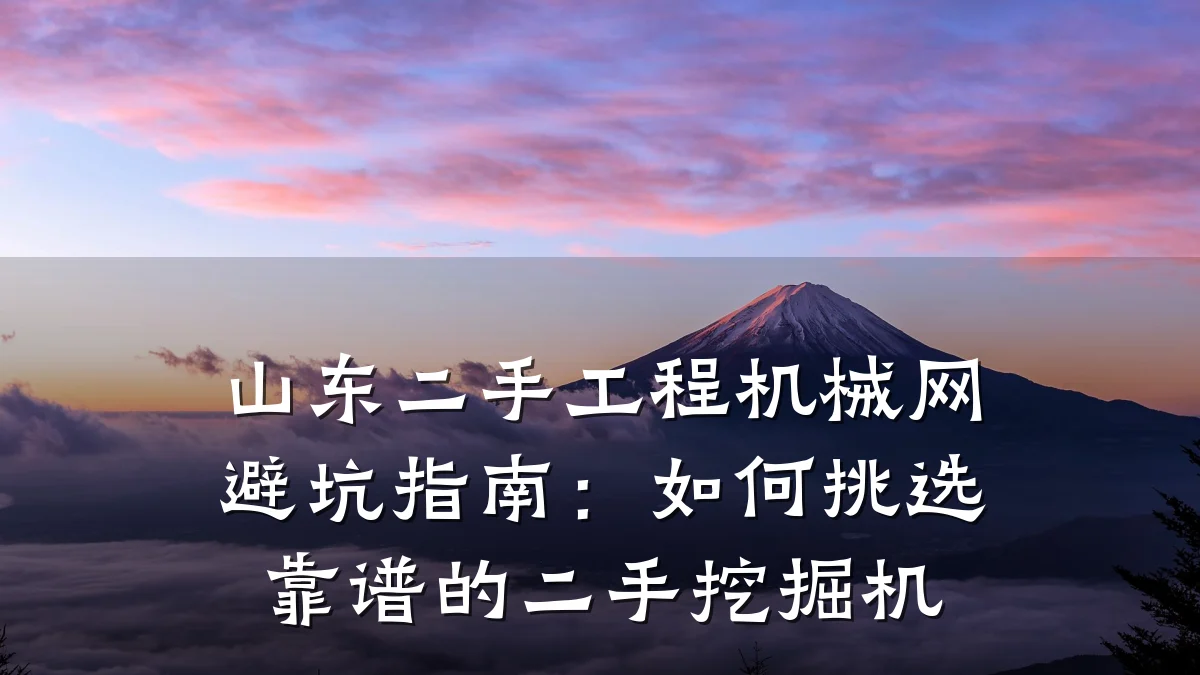 山东二手工程机械网避坑指南:如何挑选靠谱的二手挖掘机