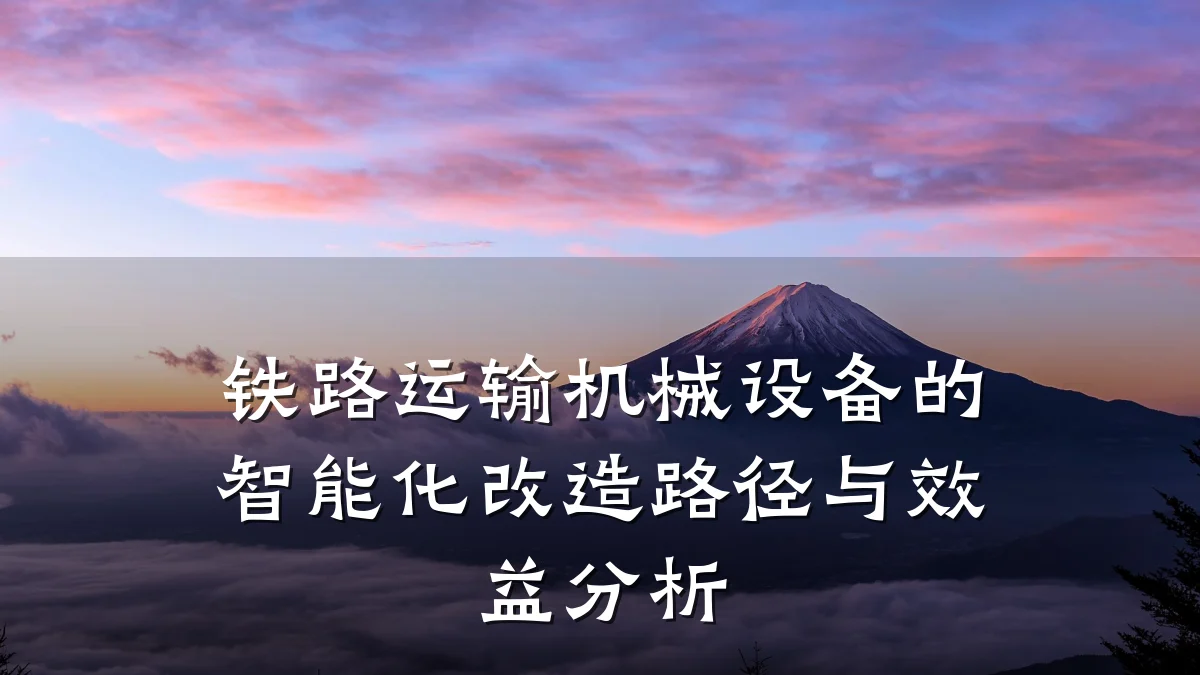 铁路运输机械设备的智能化改造路径与效益分析