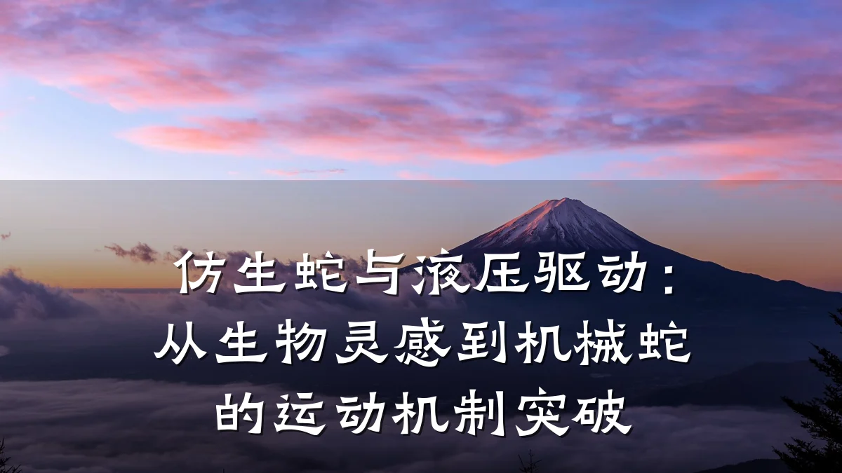 仿生蛇与液压驱动:从生物灵感到机械蛇的运动机制突破