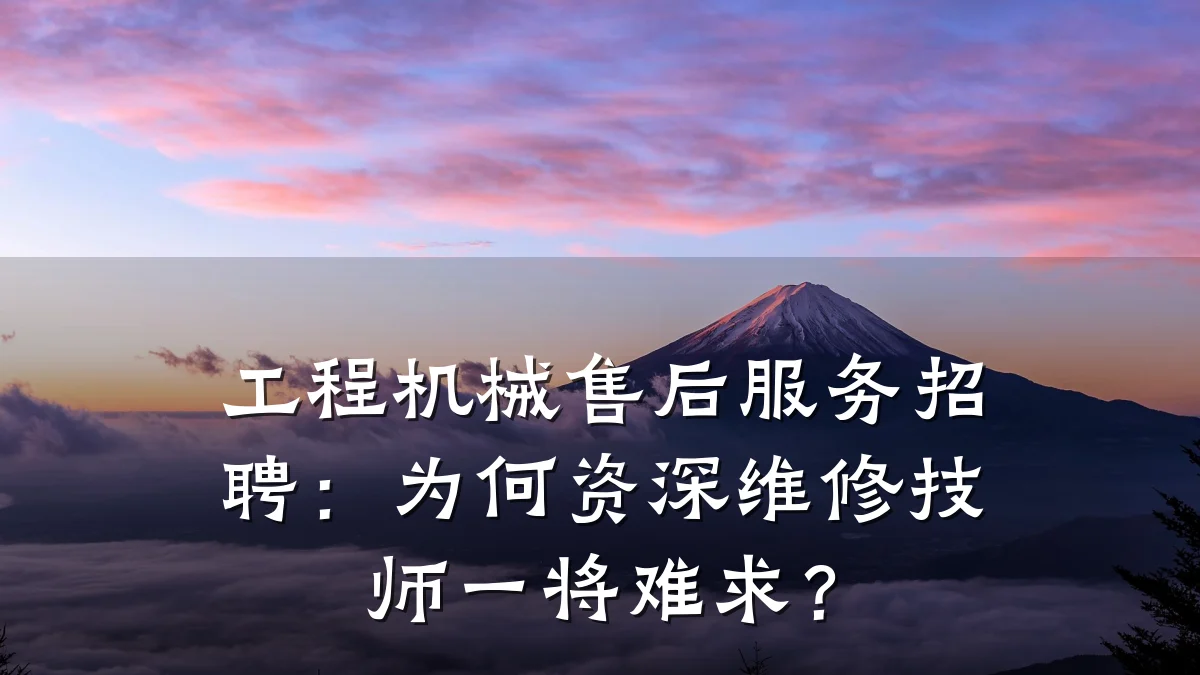 工程机械售后服务招聘:为何资深维修技师一将难求?