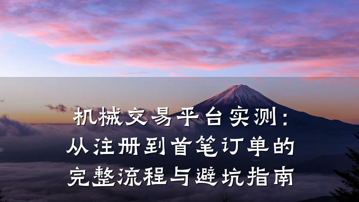 机械交易平台实测:从注册到首笔订单的完整流程与避坑指南