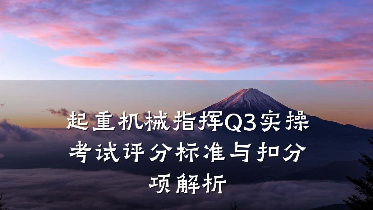 起重机械指挥Q3实操考试评分标准与扣分项解析