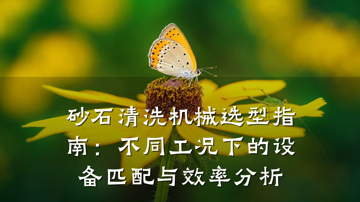 砂石清洗机械选型指南:不同工况下的设备匹配与效率分析