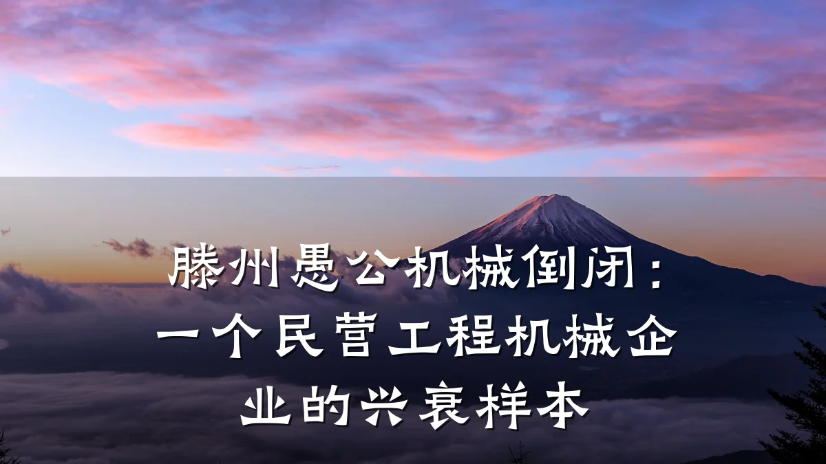 滕州愚公机械倒闭:一个民营工程机械企业的兴衰样本