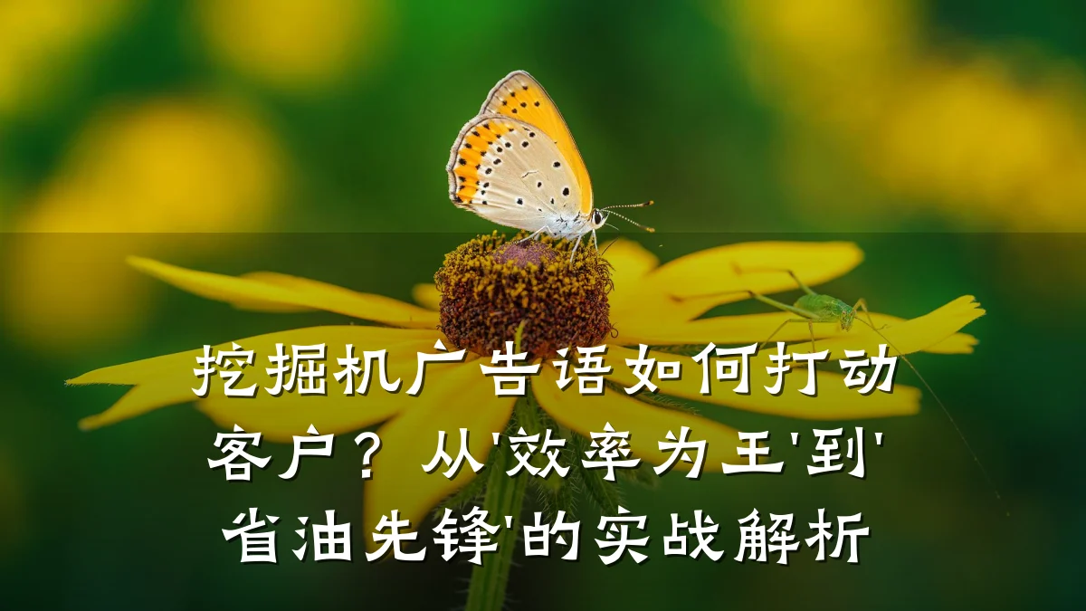 挖掘机广告语如何打动客户?从'效率为王'到'省油先锋'的实战解析