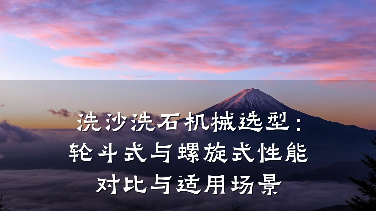 洗沙洗石机械选型:轮斗式与螺旋式性能对比与适用场景