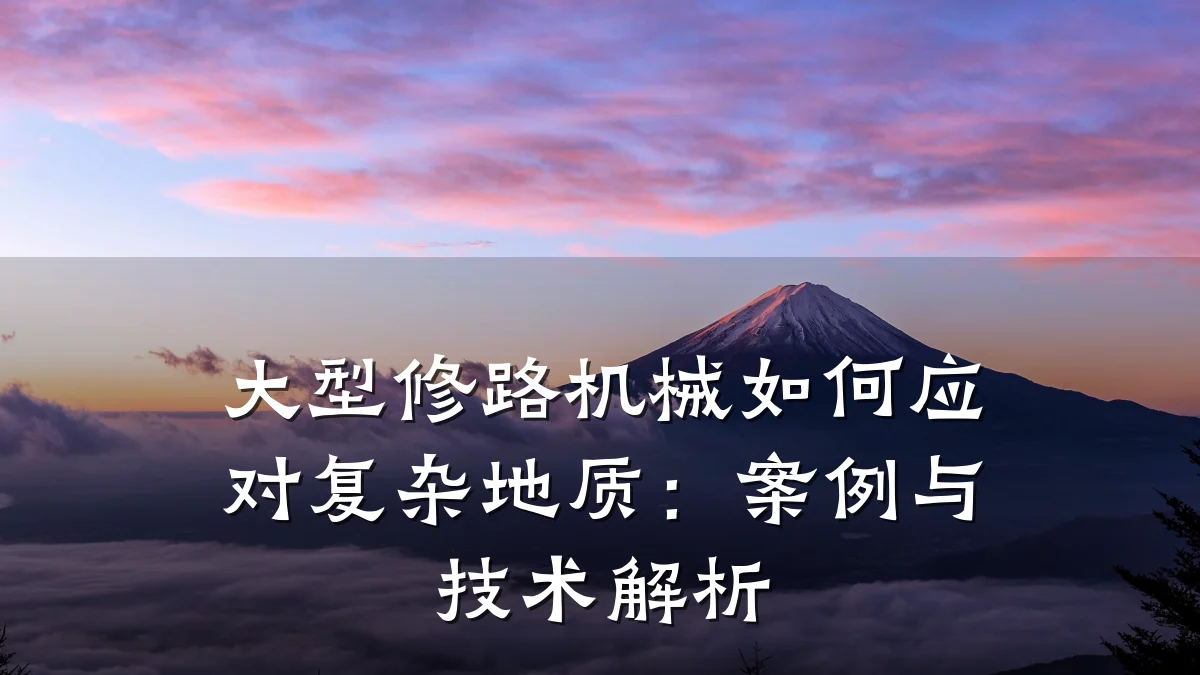 大型修路机械如何应对复杂地质：案例与技术解析