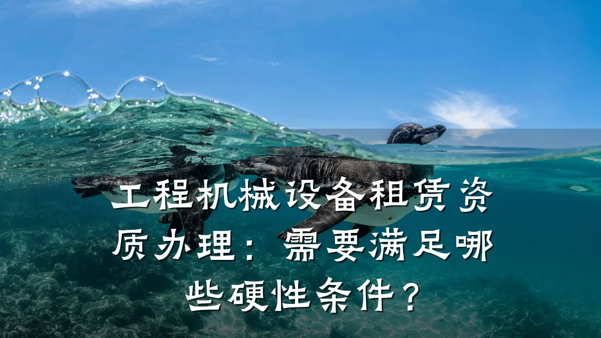 工程机械设备租赁资质办理:需要满足哪些硬性条件?
