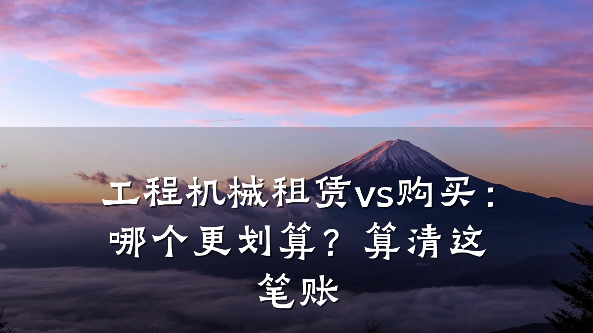 工程机械租赁vs购买：哪个更划算？算清这笔账
