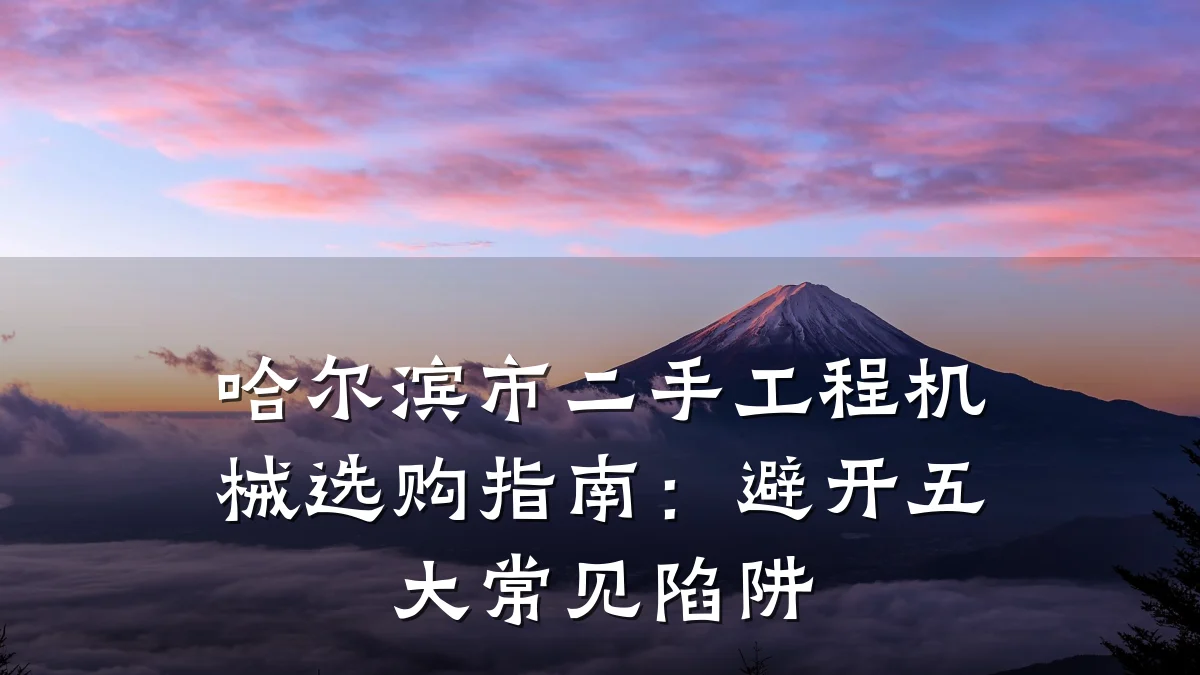 哈尔滨市二手工程机械选购指南:避开五大常见陷阱