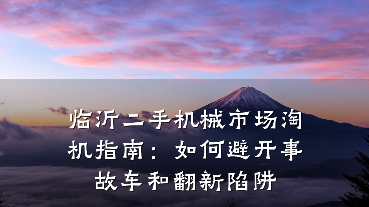 临沂二手机械市场淘机指南:如何避开事故车和翻新陷阱