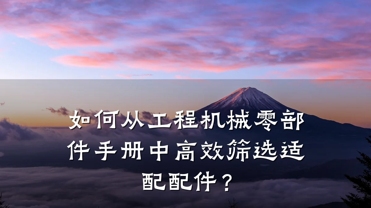 如何从工程机械零部件手册中高效筛选适配配件？