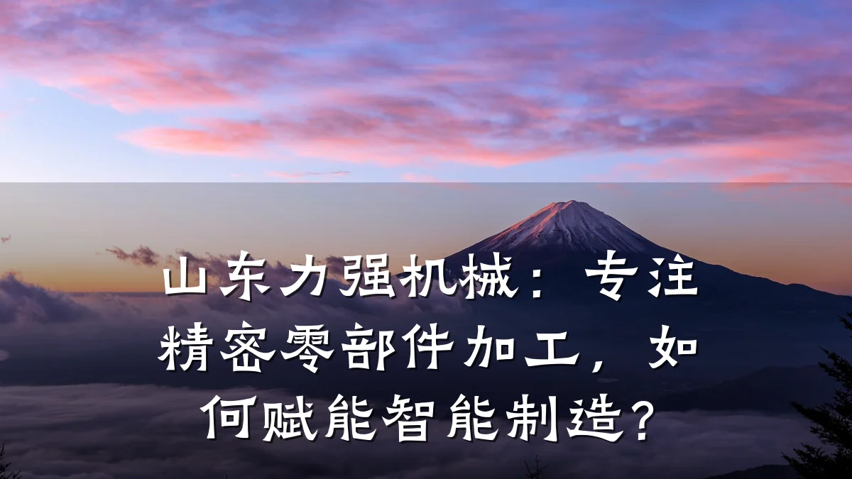山东力强机械:专注精密零部件加工,如何赋能智能制造?