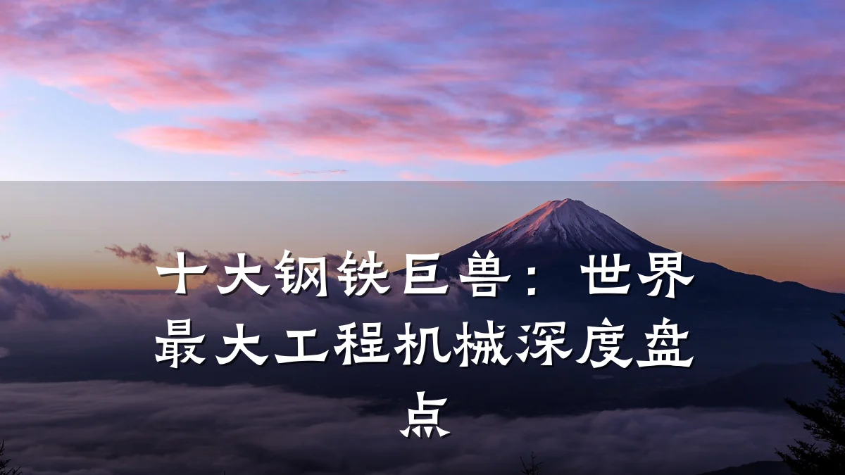 十大钢铁巨兽:世界最大工程机械深度盘点
