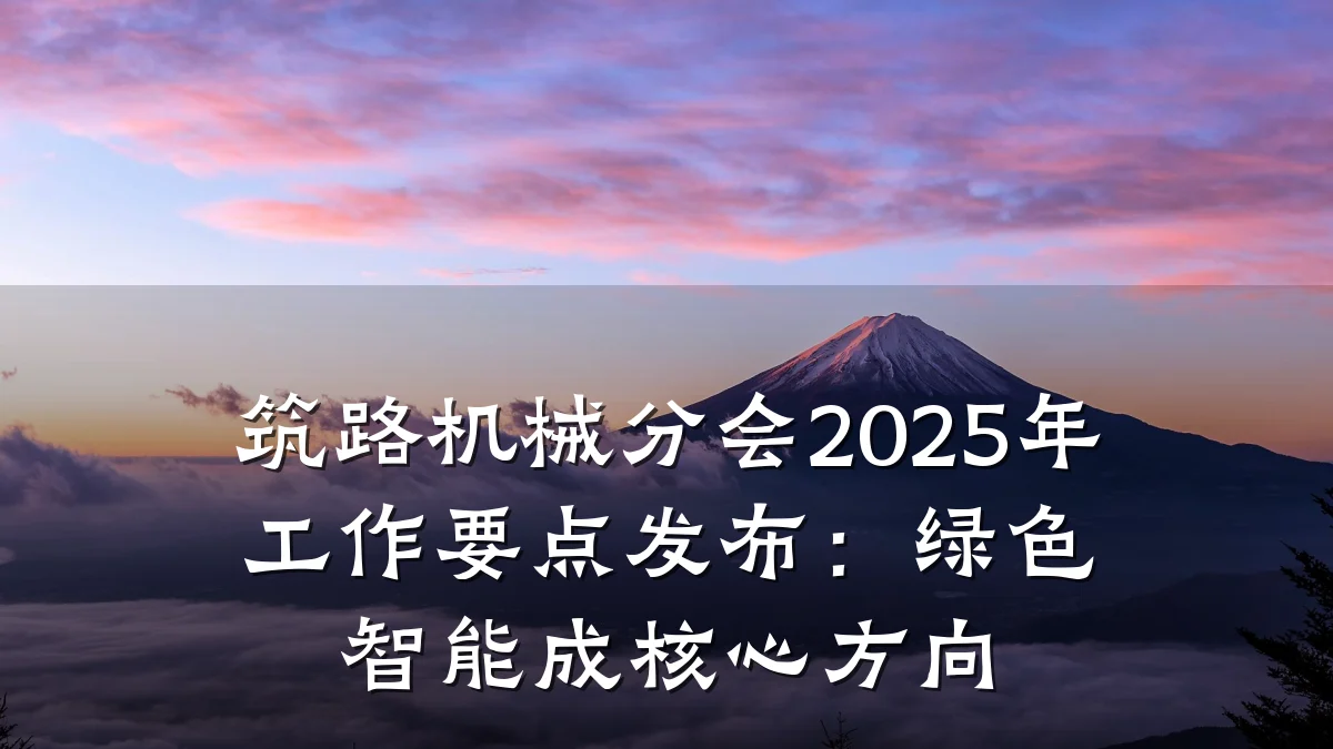 筑路机械分会2025年工作要点发布：绿色智能成核心方向
