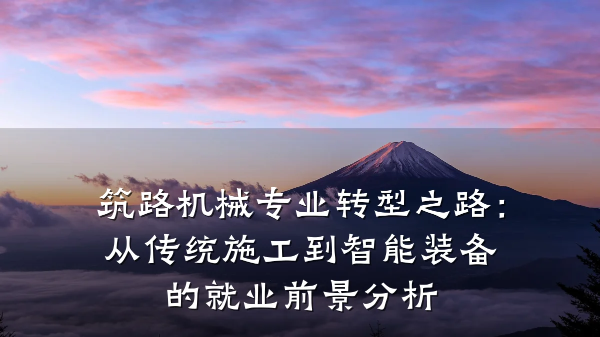 筑路机械专业转型之路：从传统施工到智能装备的就业前景分析