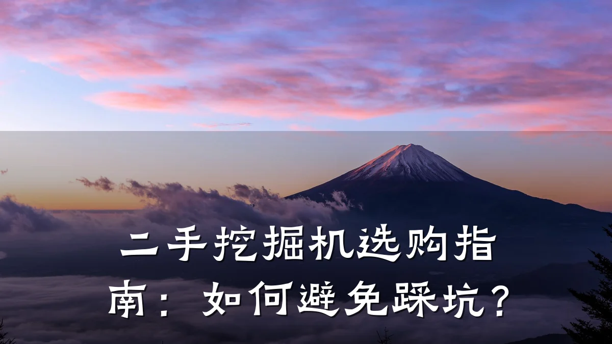二手挖掘机选购指南:如何避免踩坑?