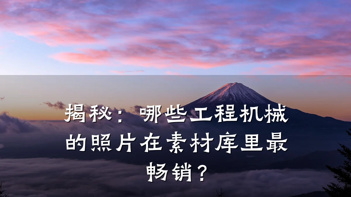 揭秘:哪些工程机械的照片在素材库里最畅销?