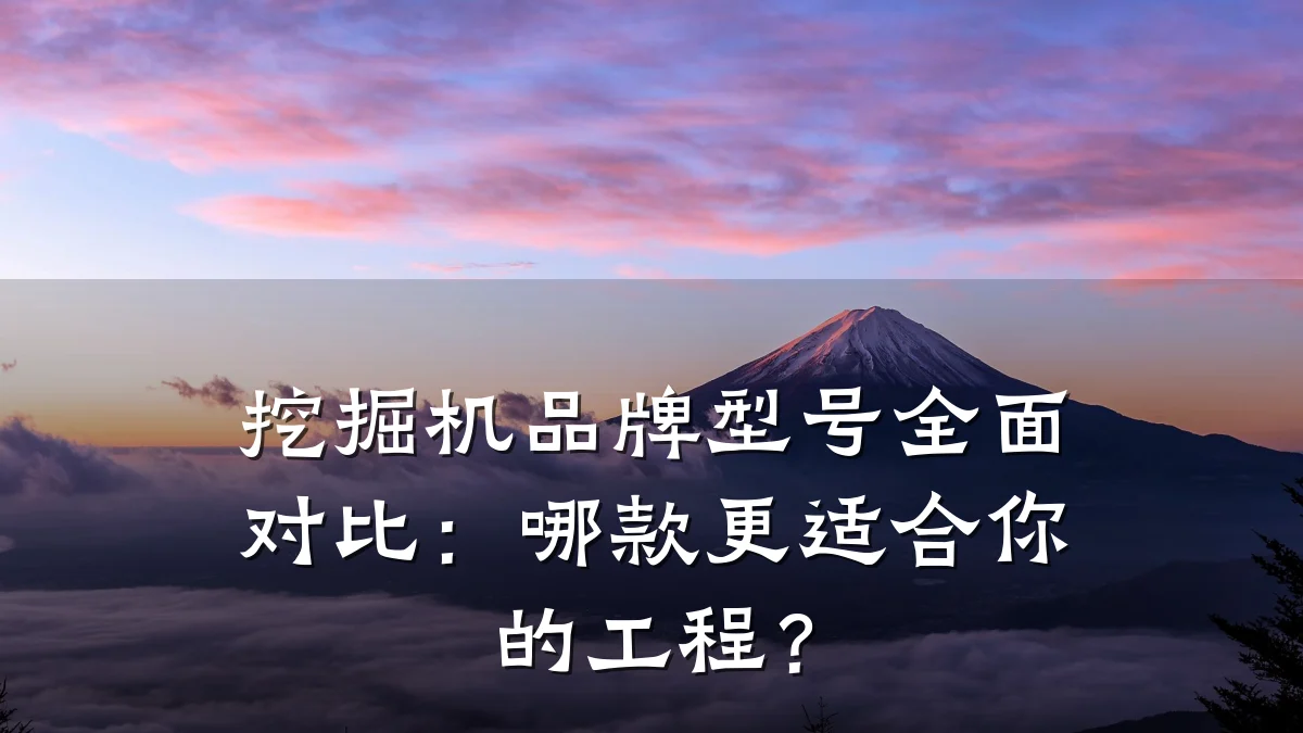 挖掘机品牌型号全面对比：哪款更适合你的工程？