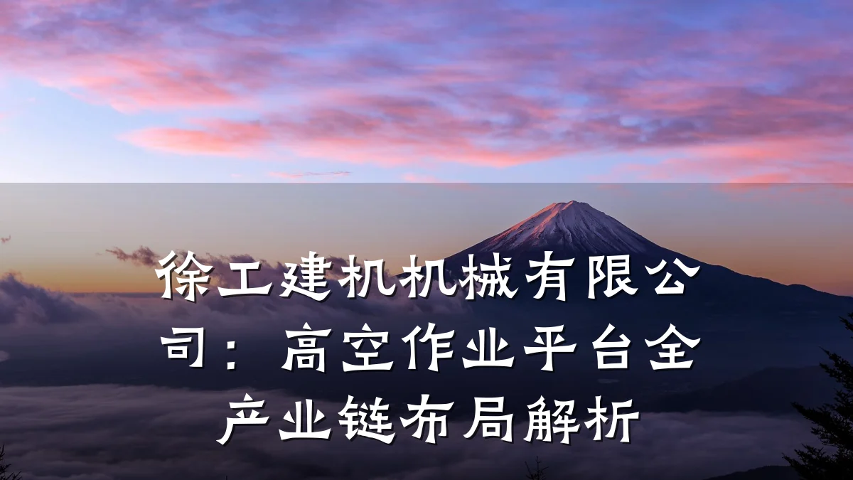 徐工建机机械有限公司:高空作业平台全产业链布局解析