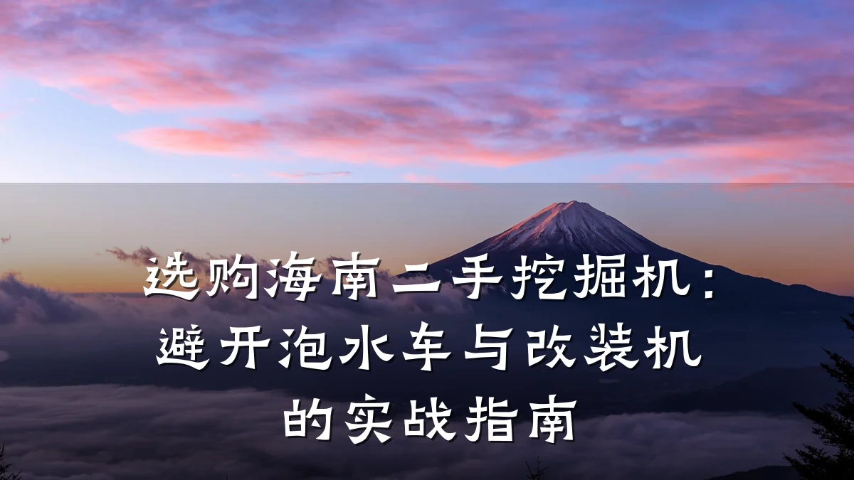 选购海南二手挖掘机:避开泡水车与改装机的实战指南