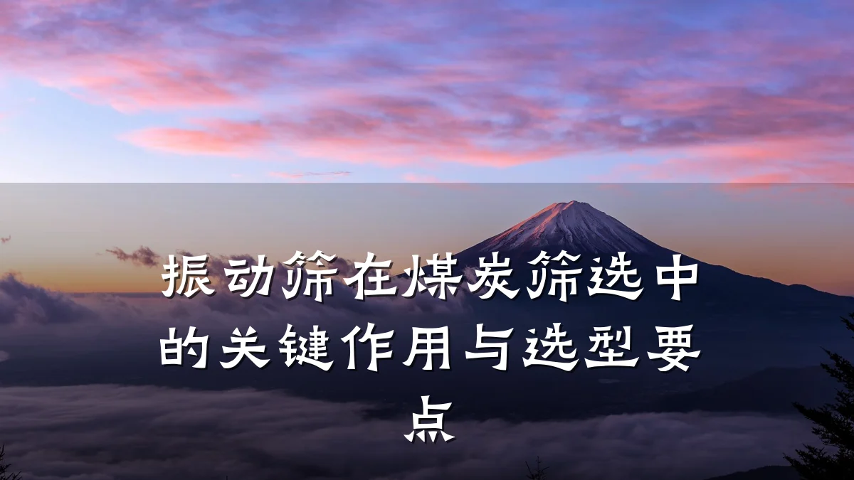 振动筛在煤炭筛选中的关键作用与选型要点