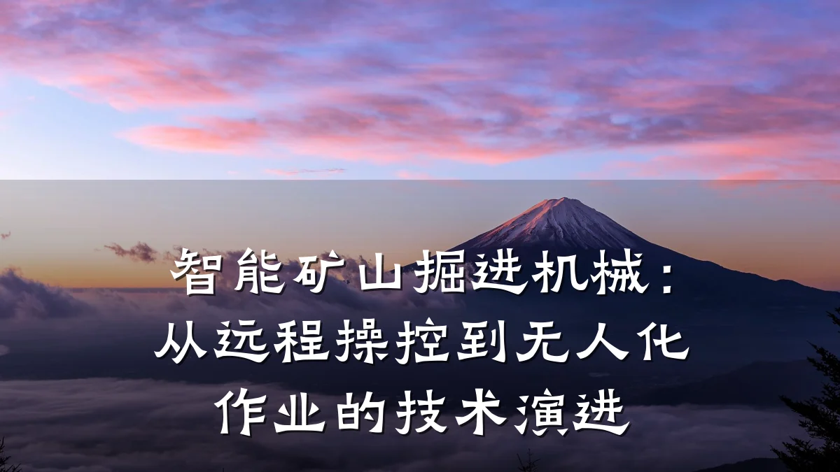 智能矿山掘进机械:从远程操控到无人化作业的技术演进