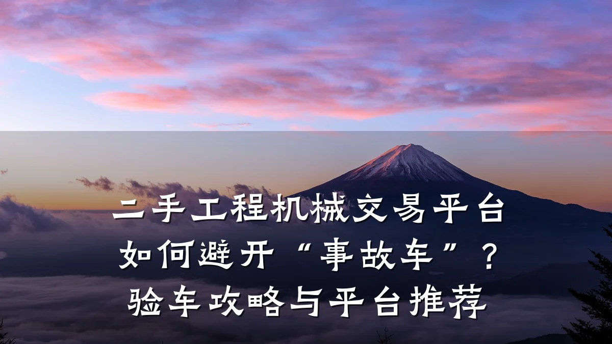 二手工程机械交易平台如何避开“事故车”？验车攻略与平台推荐