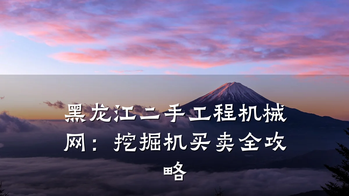 黑龙江二手工程机械网:挖掘机买卖全攻略