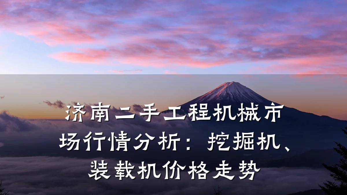 济南二手工程机械市场行情分析:挖掘机、装载机价格走势