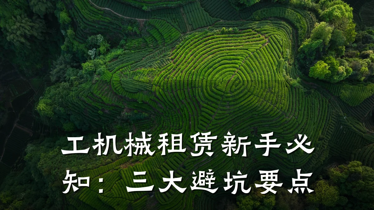 工机械租赁新手必知:三大避坑要点