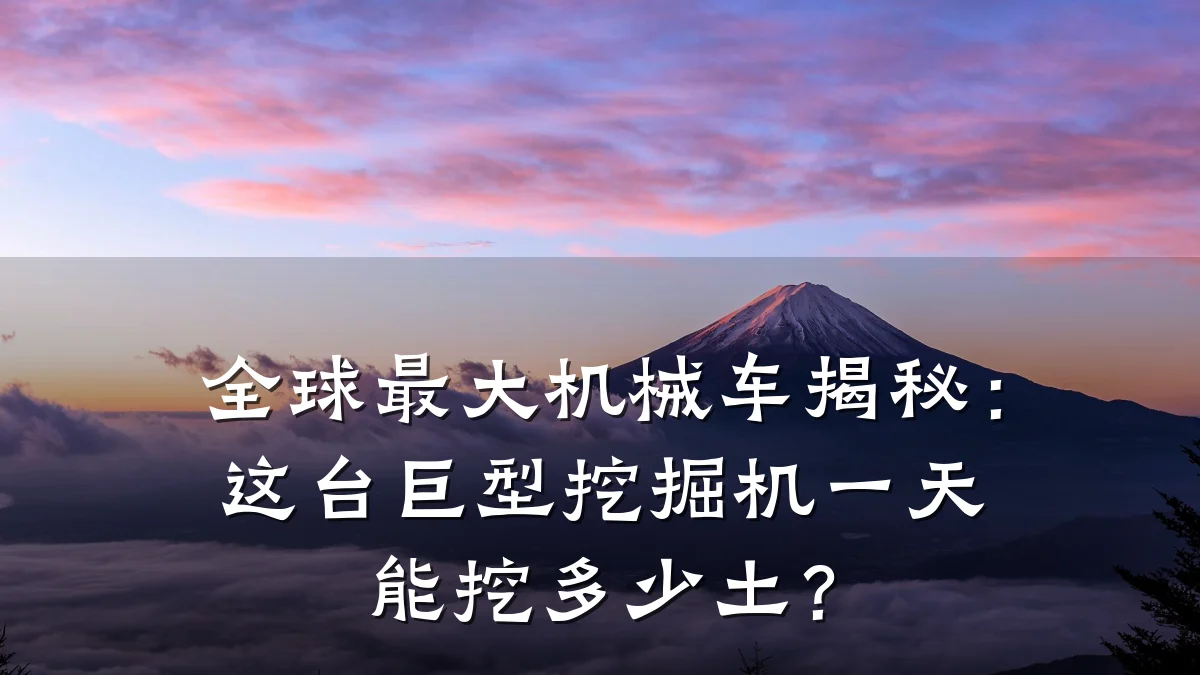 全球最大机械车揭秘:这台巨型挖掘机一天能挖多少土?