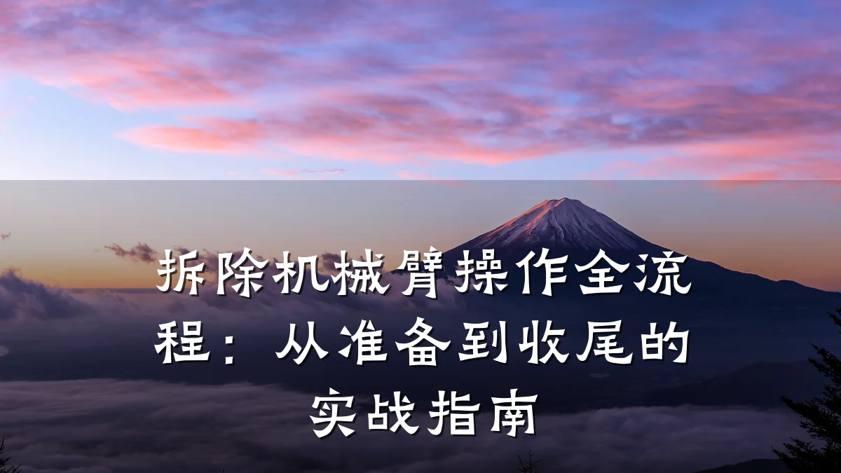 拆除机械臂操作全流程：从准备到收尾的实战指南