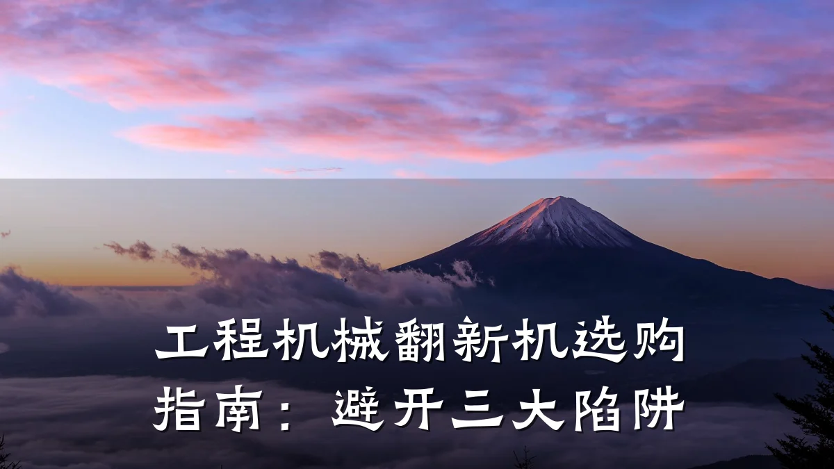 工程机械翻新机选购指南：避开三大陷阱