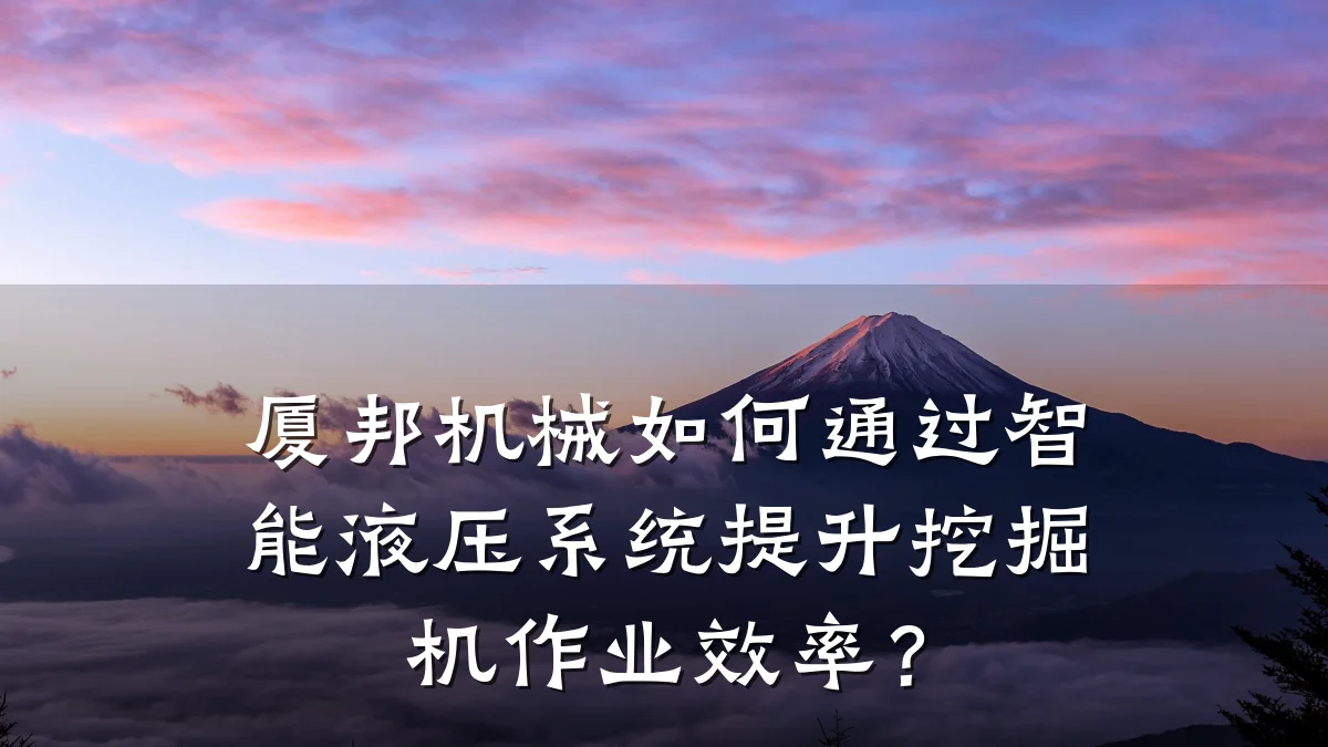 厦邦机械如何通过智能液压系统提升挖掘机作业效率?