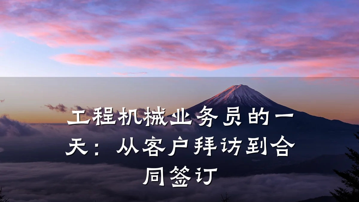 工程机械业务员的一天:从客户拜访到合同签订